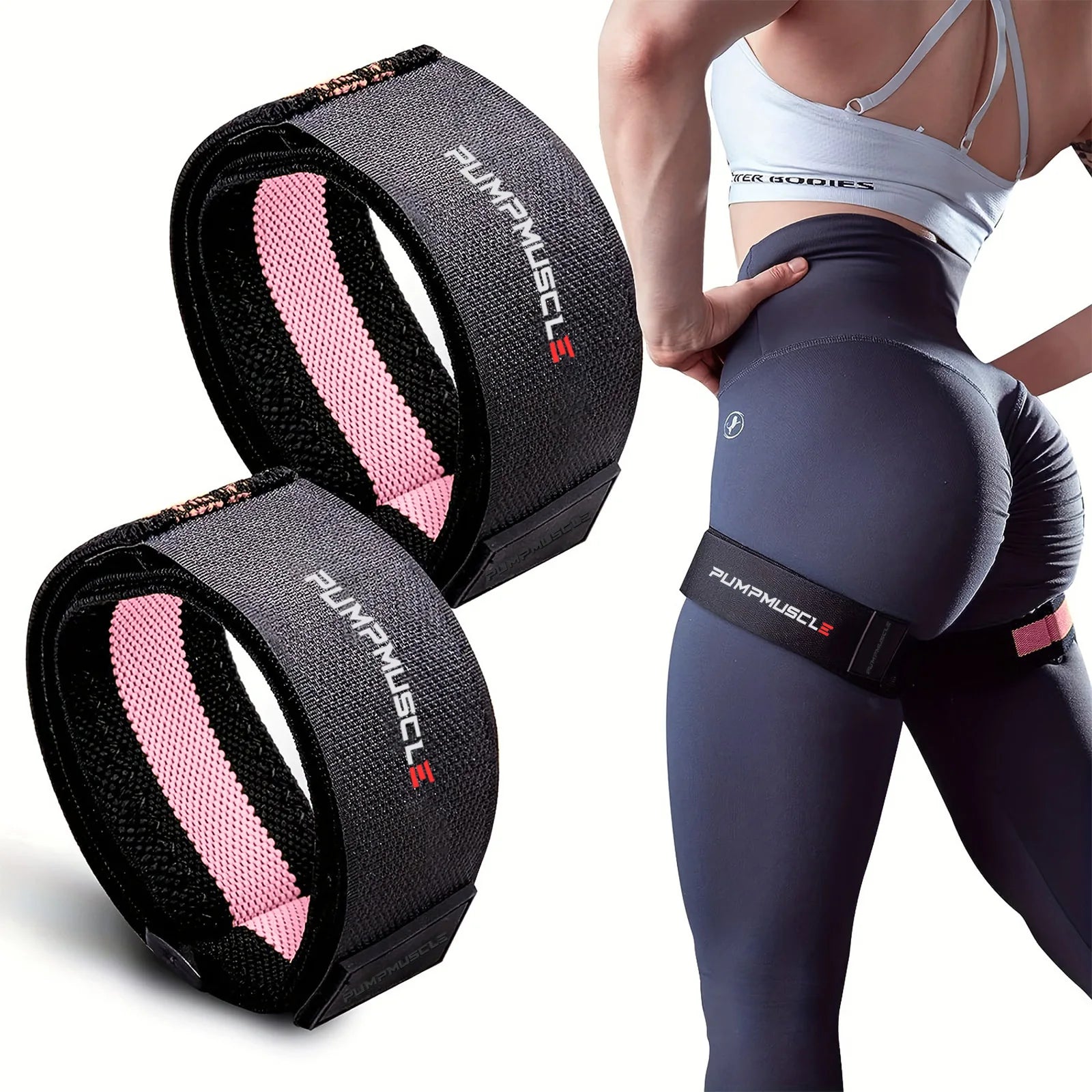 2 Piezas Bandas de Restricción de Flujo Sanguíneo Ajustables para Piernas - Potencian el Crecimiento Muscular y la Fuerza, Ideales para Entrenamiento de Piernas y Glúteos (BFR Bands)
