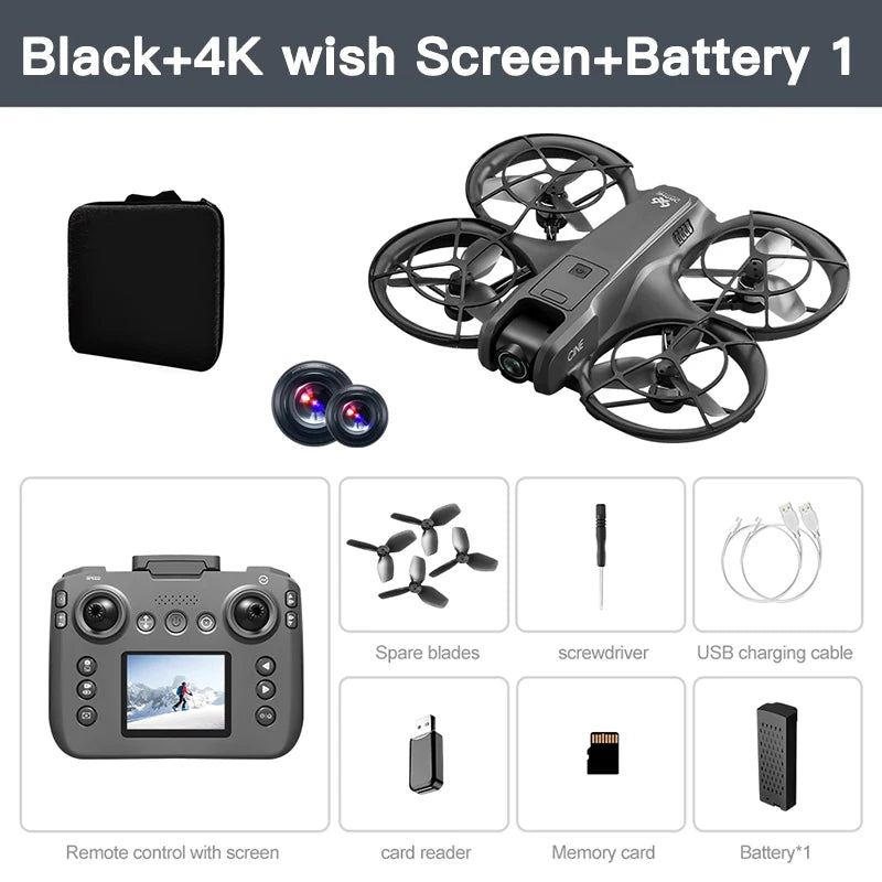 Lenovo V666 : mini dron profesional de 4K para tomas aéreas, con doble cámara de 8K, sistema inteligente de evitación de obstáculos y cuadricóptero sin escobillas.