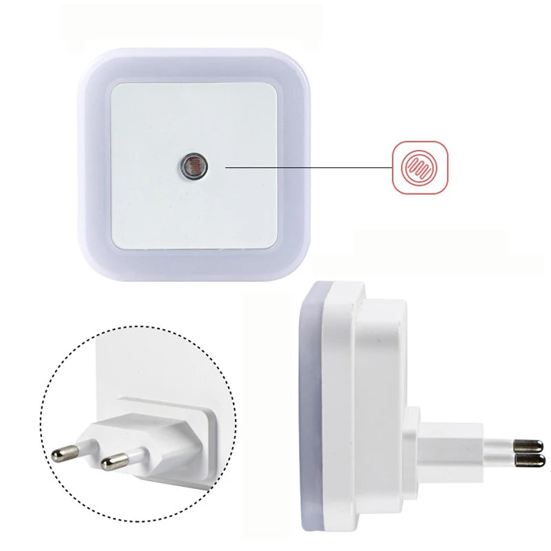 Luces nocturnas LED inalámbricas con sensor; mini luces nocturnas con enchufe UE/EE. UU. para la habitación de los niños, el dormitorio y la sala de estar; iluminación decorativa