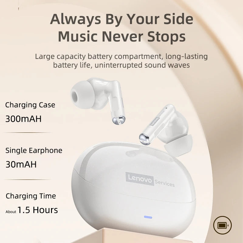 Lenovo LE257 TWS con Bluetooth 6.0, sonido Hi-Fi, reducción de ruido en llamadas (ENC)