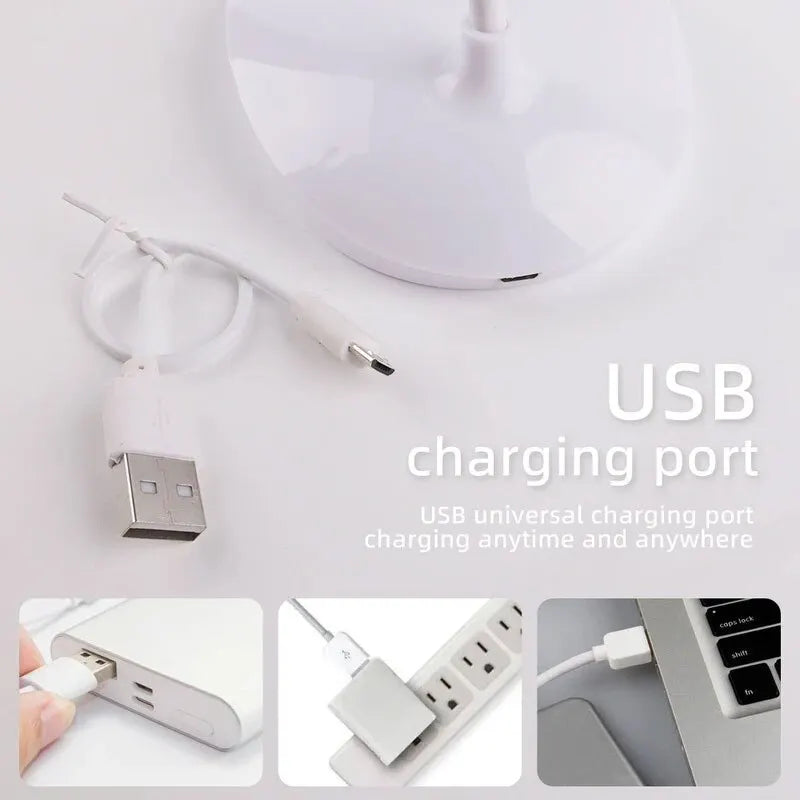 Lámpara de escritorio LED, recargable por USB, con protección ocular, luz nocturna para la habitación, lámpara de mesilla de noche, lámpara de lectura para estudiantes