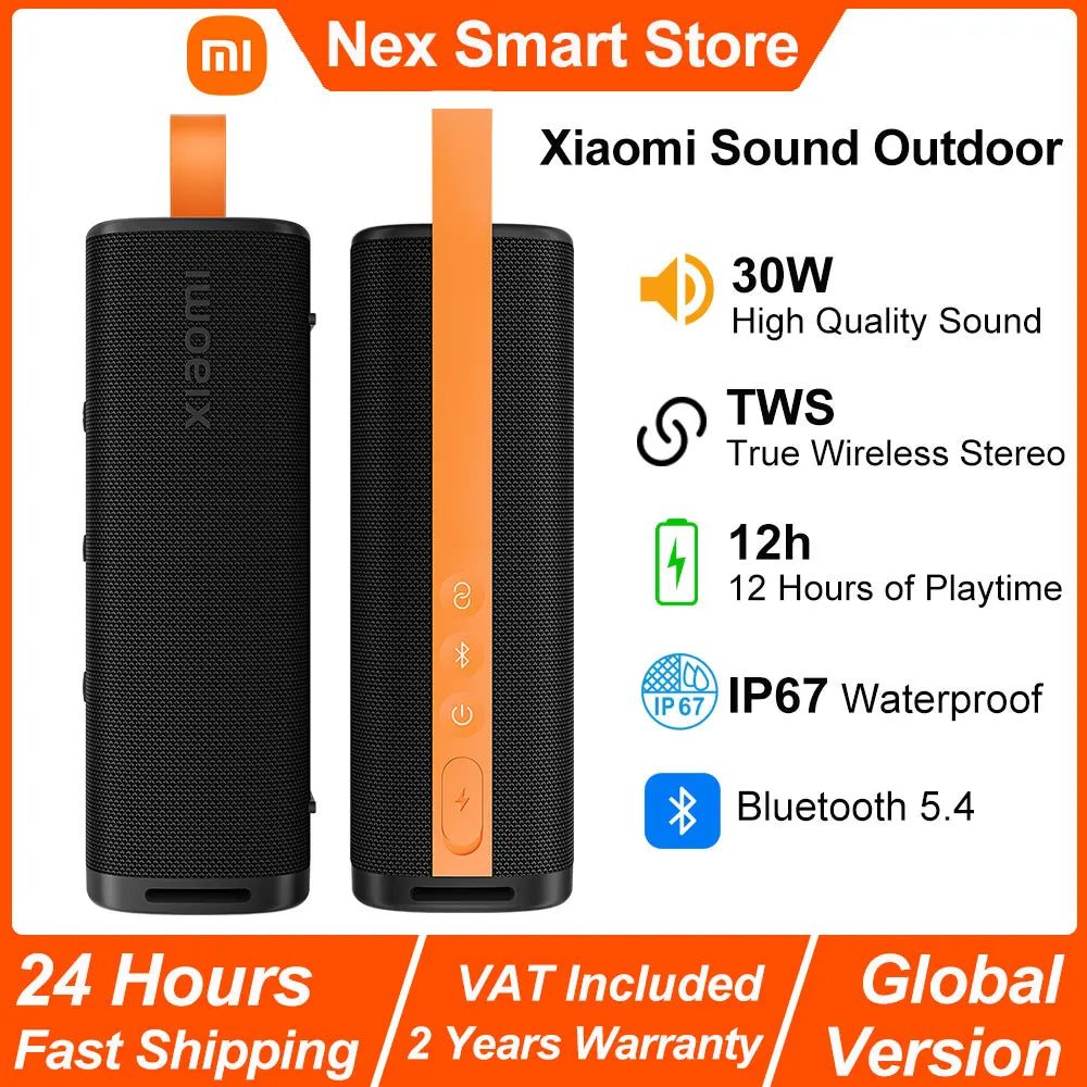 Versión Global Xiaomi Sound Outdoor, Parlante Portátil de 30W, Combo Estéreo TWS, Batería de Larga Duración de 12 Horas, Parlante Inalámbrico IP67 BT5.4