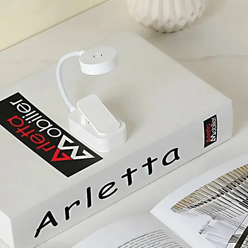 Mini lámpara de mesa con clip LED para libros, con protección ocular, 3 colores, alimentada por pilas, luz nocturna, portátil, de mesilla de noche, ideal para estudiantes y para leer
