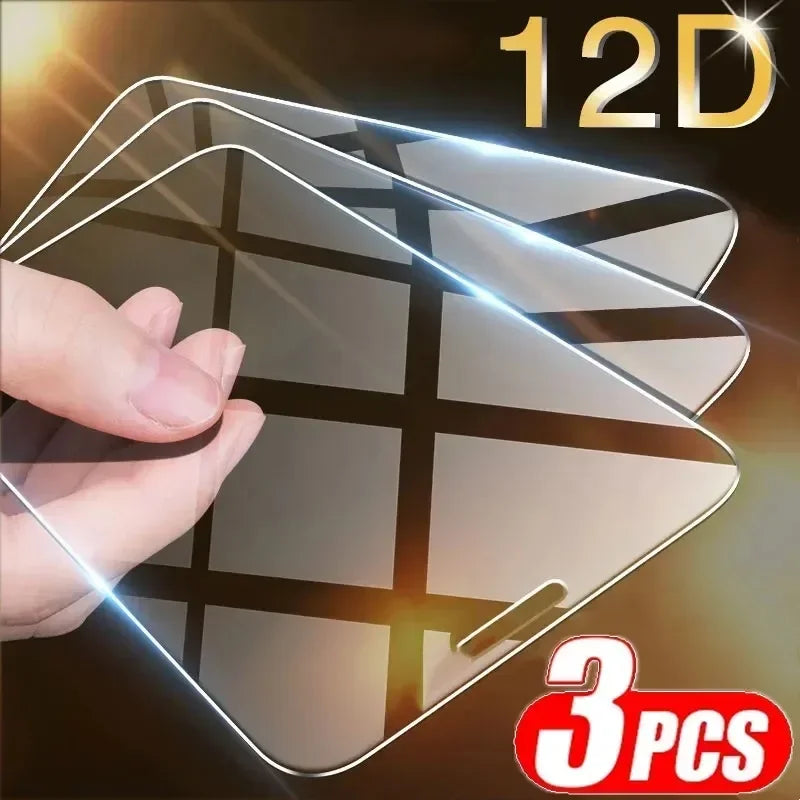 3 unidades de cristal templado para iPhone 14, 13, 12, 11, 15, Pro Max y Mini; protector de pantalla para iPhone 17, XR, XS, MAX, 7, 8 Plus y 16; cristal protector