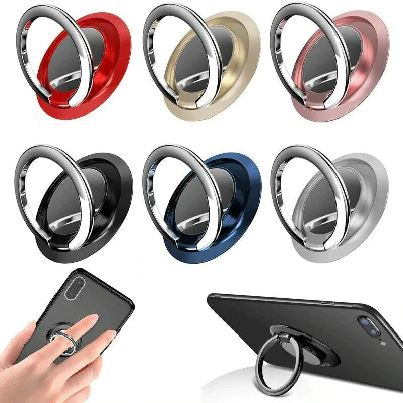 Soporte giratorio de 360º para anillos, con agarre para el móvil; soporte magnético para coche; adhesivo para la parte trasera del móvil; soporte universal