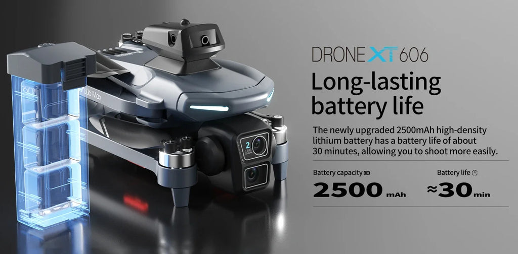 Lenovo XT606: Dron con GPS, cámara profesional 4K y 8K HD, pantalla FPV, sistema de evitación de obstáculos de 360°, cuadricóptero