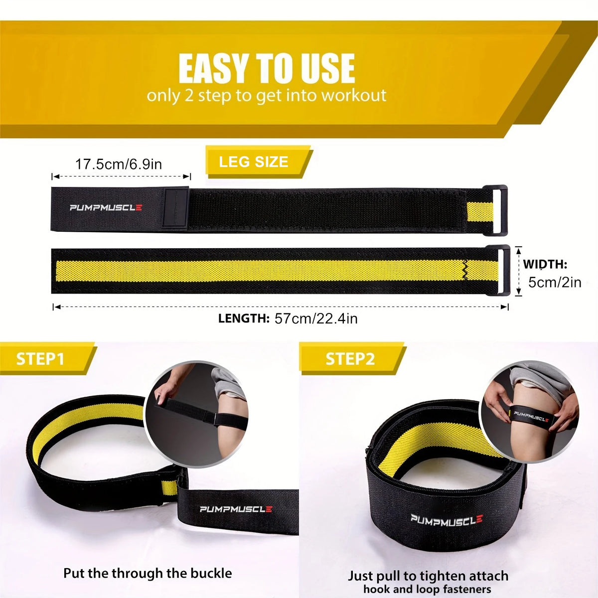 2 Piezas Bandas de Restricción de Flujo Sanguíneo Ajustables para Piernas - Potencian el Crecimiento Muscular y la Fuerza, Ideales para Entrenamiento de Piernas y Glúteos (BFR Bands)