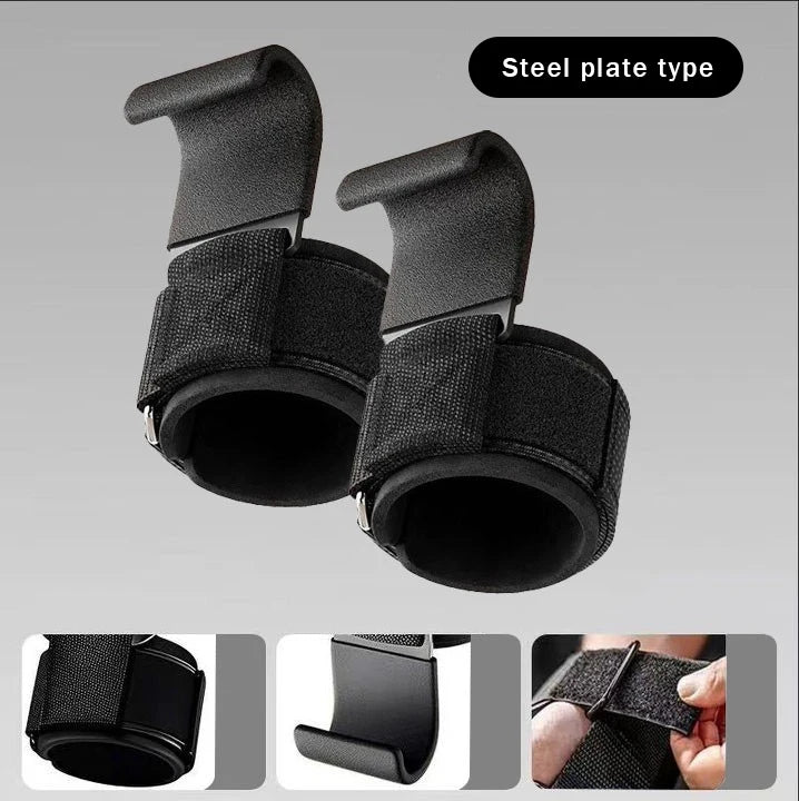 Ganchos para Levantamiento de Pesas - Heavy Duty | Agarre Antideslizante y Correas Ajustables para Dominadas y Powerlifting