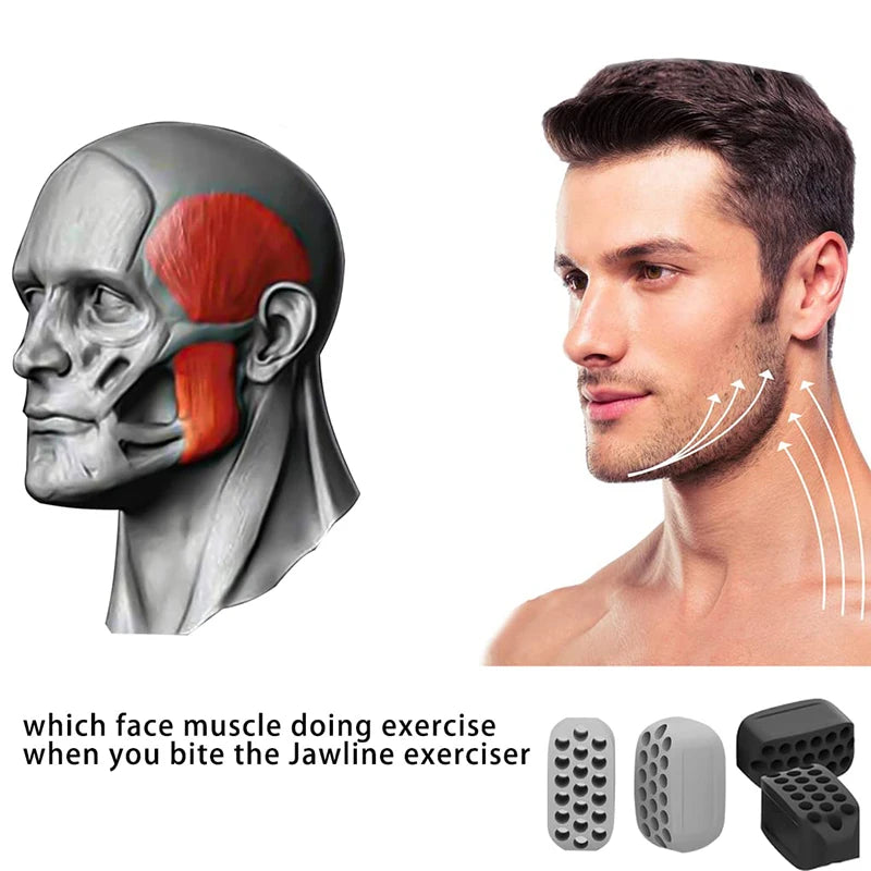 Ejercitador de Mandíbula de Silicona - Tonificador Facial y Fitness de Jawline | Bola para Tonificación de Cuello | Herramienta de Belleza Facial y Eliminador de Papada
