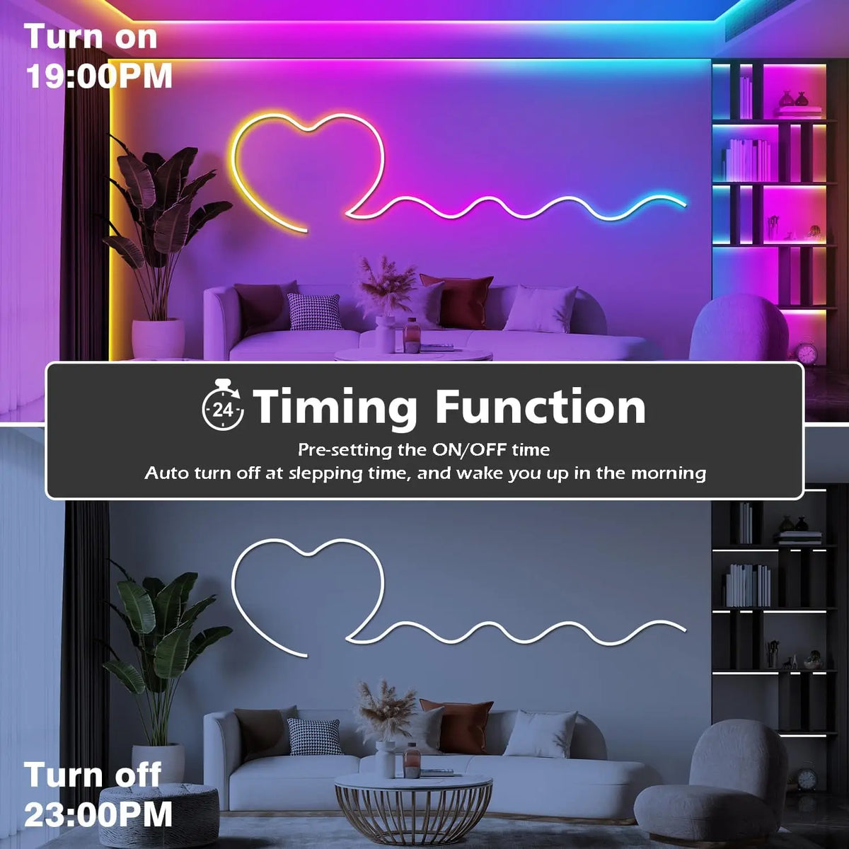 Luces de neón en forma de cuerda, luces LED flexibles en forma de cuerda con control mediante aplicación o mando a distancia, luces en forma de cuerda con múltiples modos, luces LED RGB de neón para exteriores con protección IP65 Wa