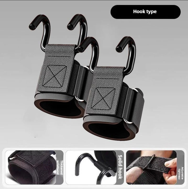 Ganchos para Levantamiento de Pesas - Heavy Duty | Agarre Antideslizante y Correas Ajustables para Dominadas y Powerlifting