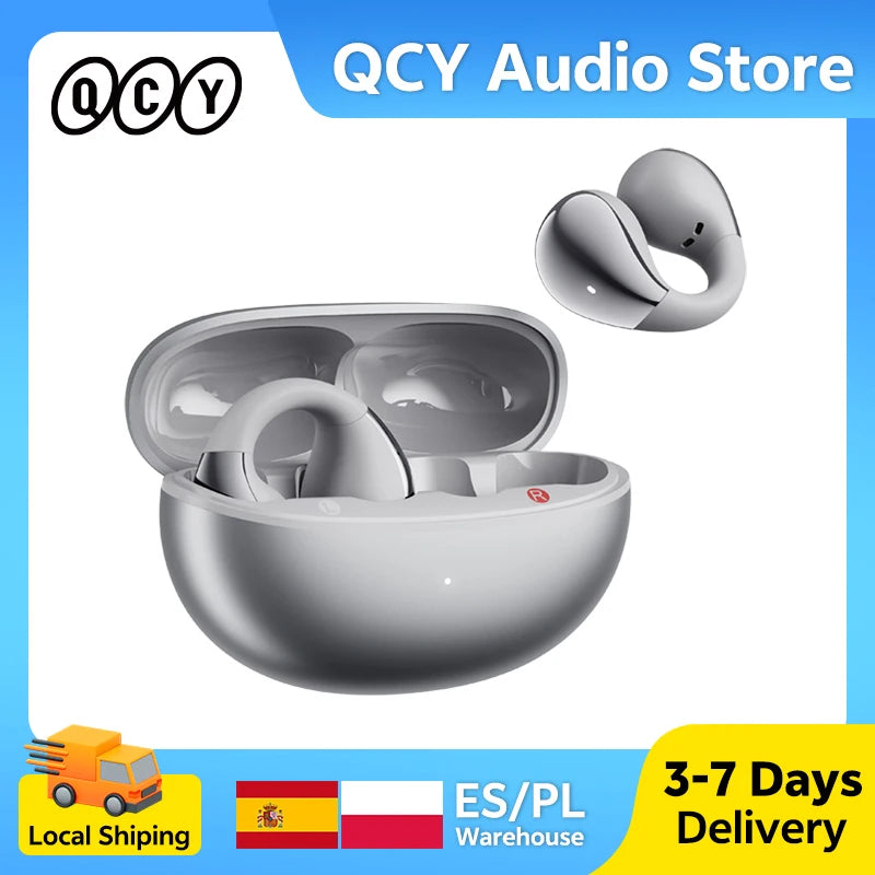 QCY Crossky C30S:  inalámbricos, Bluetooth 6.0, con clip, audio de alta resolución LDAC, conexión dual, 40 horas de autonomía e impermeabilidad IPX5