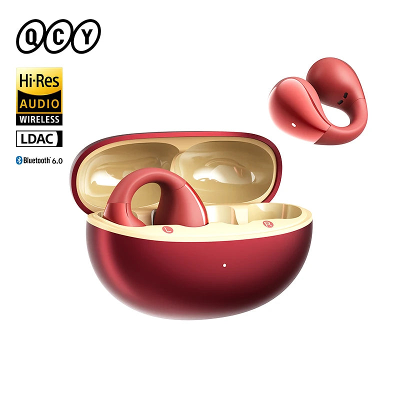 QCY Crossky C30S:  inalámbricos, Bluetooth 6.0, con clip, audio de alta resolución LDAC, conexión dual, 40 horas de autonomía e impermeabilidad IPX5