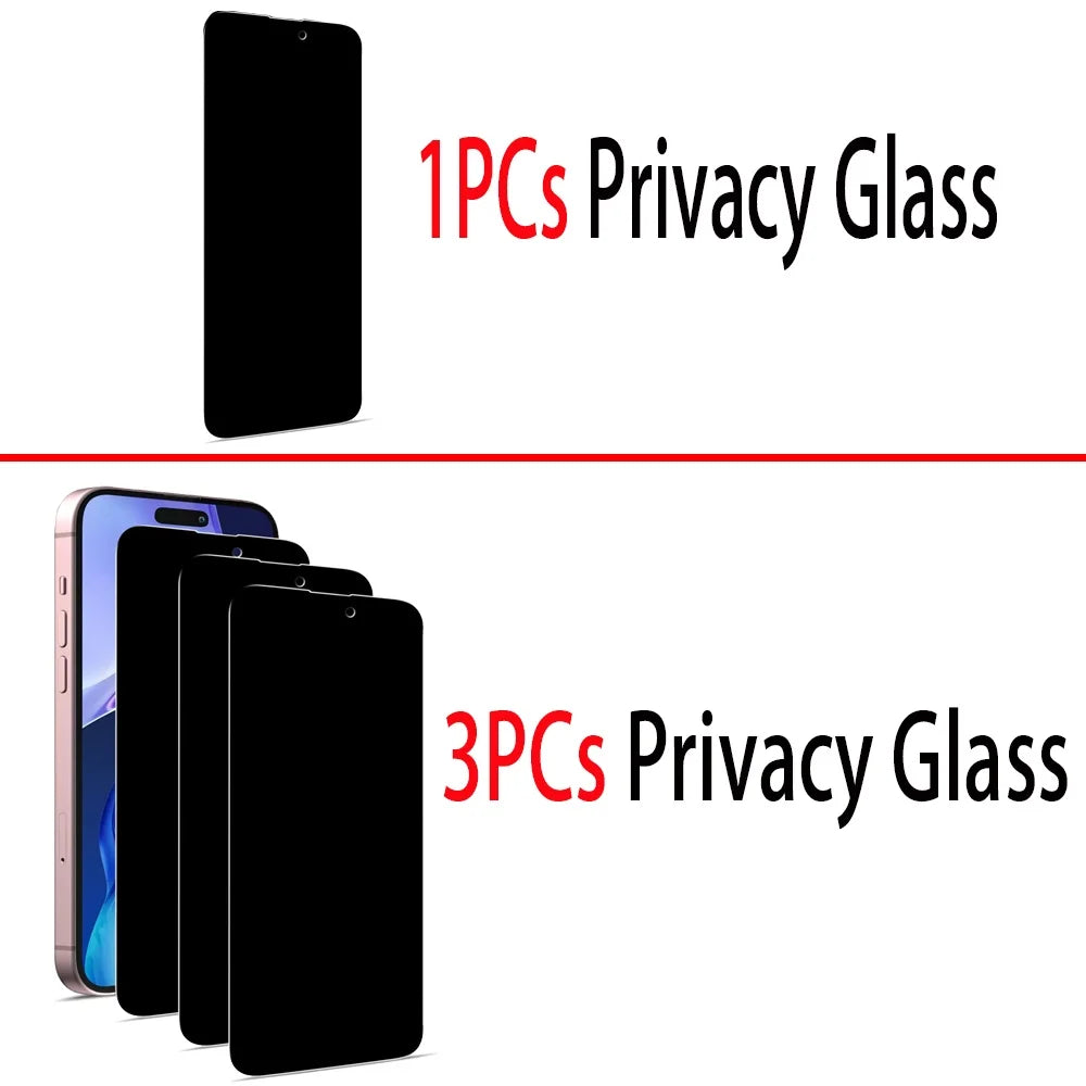 1-3 unidades de cristal templado antiespía para iPhone 18, 17, 17e, 16e, 16 y 15 Pro Max; protector de pantalla de privacidad para iPhone 15, 14 Plus, 13, 12 y 11 Pro Max