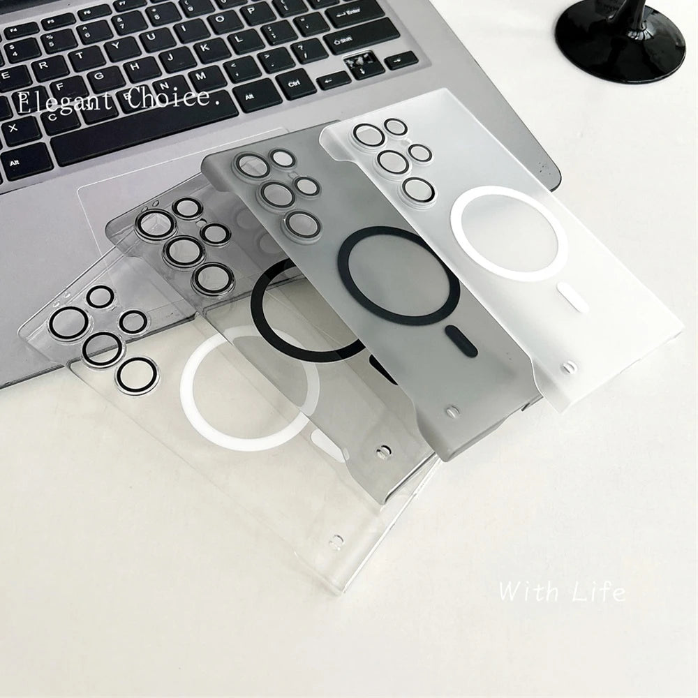 Funda Ultrafina Transparente Sin Marco MagSafe Samsung S26/S25/S24 Plus/S23 Ultra/S22