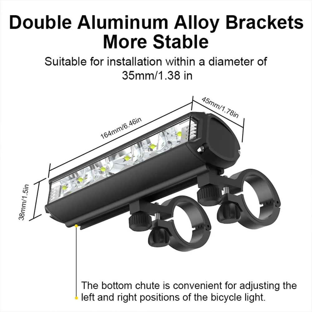Fivemi 5Led Luces de Bicicleta MTB 10000MAH Luz de Bicicleta Recargable Linterna Bicicleta Accesorios de Ciclismo para Exteriores para Patinete Eléctrico