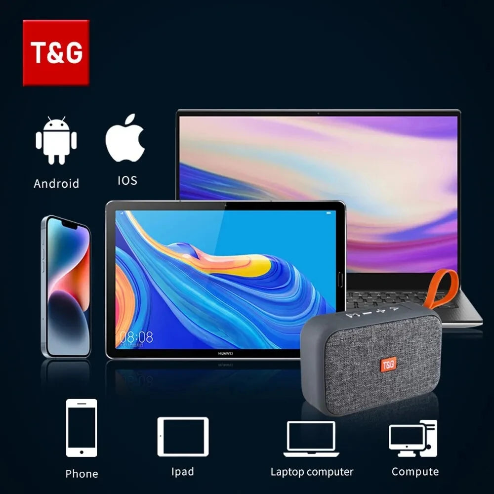 T&G: Altavoz inalámbrico Bluetooth, miniradio portátil FM, resistente al agua, pequeño subwoofer, caja de sonido, altavoz para música, altavoz para ordenador, PC, AUX, caja de sonido