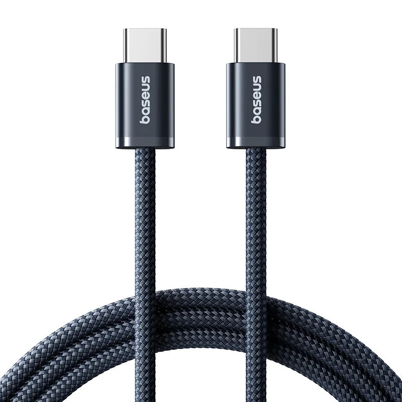 Cable Baseus de 100 W de tipo C a USB-C para iPhone 16 y 15; cable de carga rápida para MacBook, iPad, Samsung y Xiaomi; cable USB-C de alta velocidad