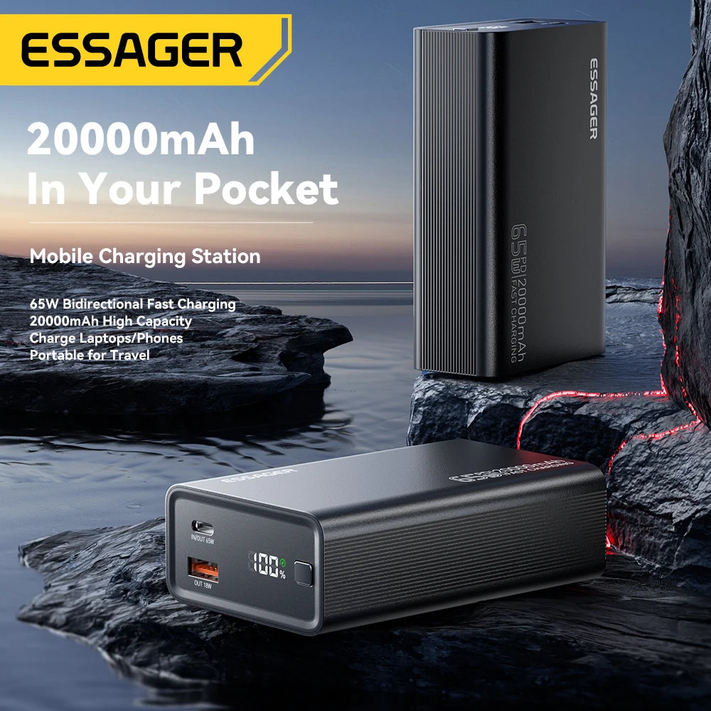 Essager : 20 000 mAh, carga rápida PD de 65 W
