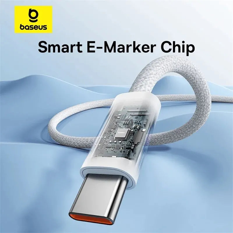 Cable Baseus de 100 W de tipo C a USB-C para iPhone 16 y 15; cable de carga rápida para MacBook, iPad, Samsung y Xiaomi; cable USB-C de alta velocidad