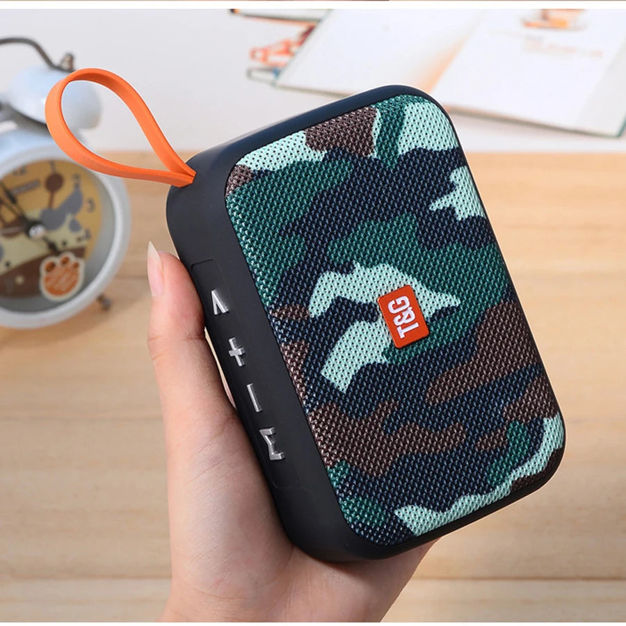T&G: Altavoz inalámbrico Bluetooth, miniradio portátil FM, resistente al agua, pequeño subwoofer, caja de sonido, altavoz para música, altavoz para ordenador, PC, AUX, caja de sonido