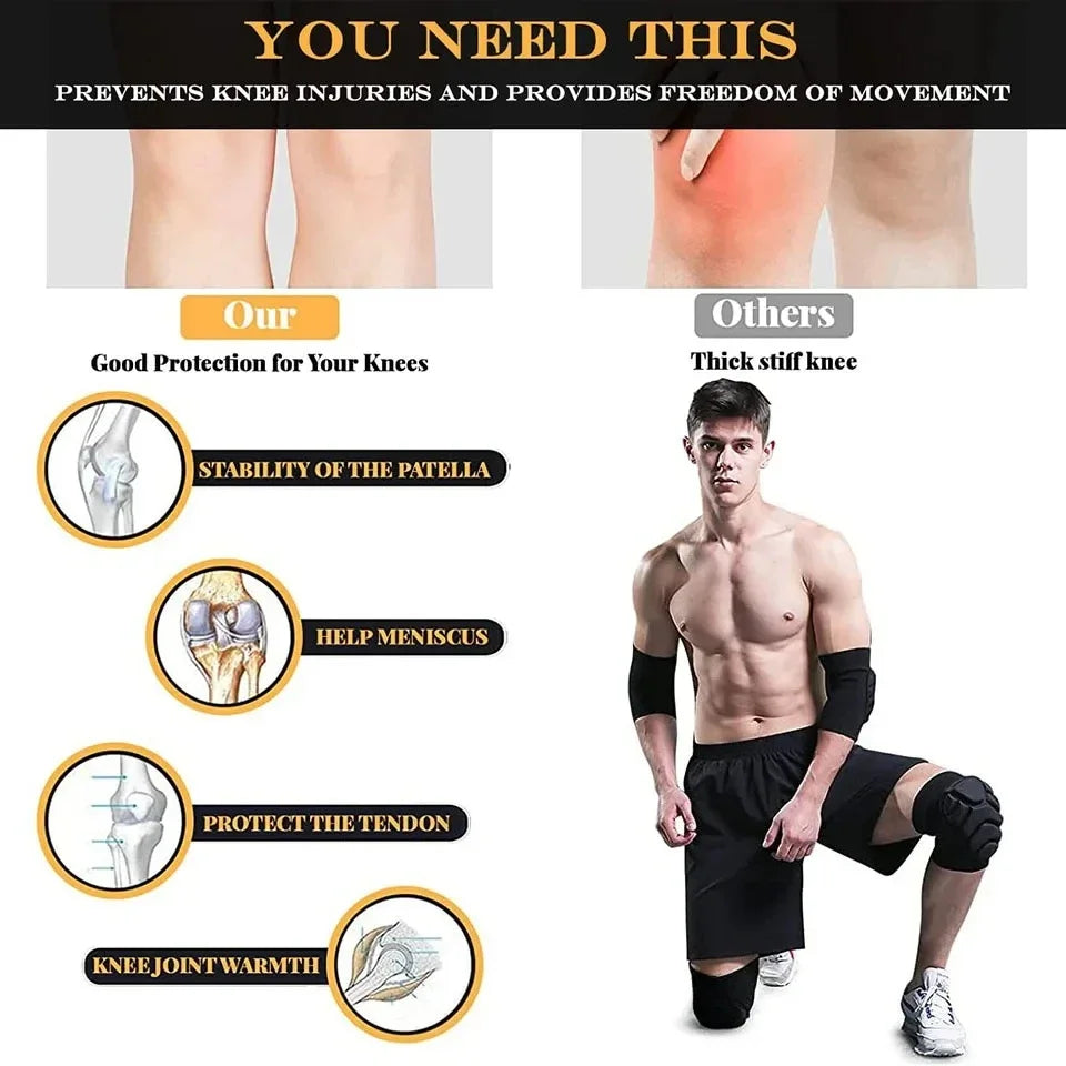 1 Par de Rodilleras Antideslizantes con Espuma EVA Gruesa, Protección para Voleibol, Fútbol, Danza, Prevención de Golpes y Colisiones - Manga para Rodilla