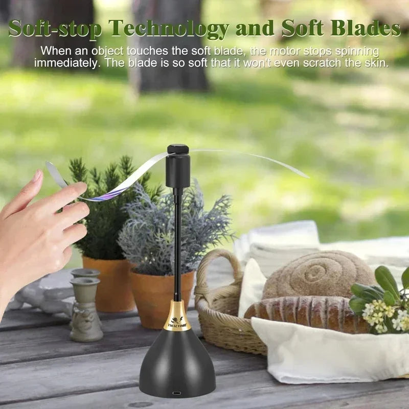 NONE: ventiladores antimoscas para mesa, las mantiene alejadas gracias a sus aspas suaves. USB.