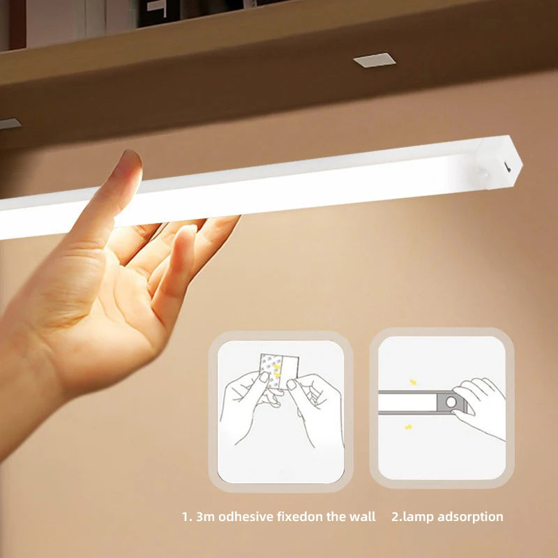 Lámpara con sensor de movimiento, luz nocturna, LED inalámbrica, recargable por USB tipo C, para la iluminación de armarios de cocina, dormitorios, armarios y escaleras