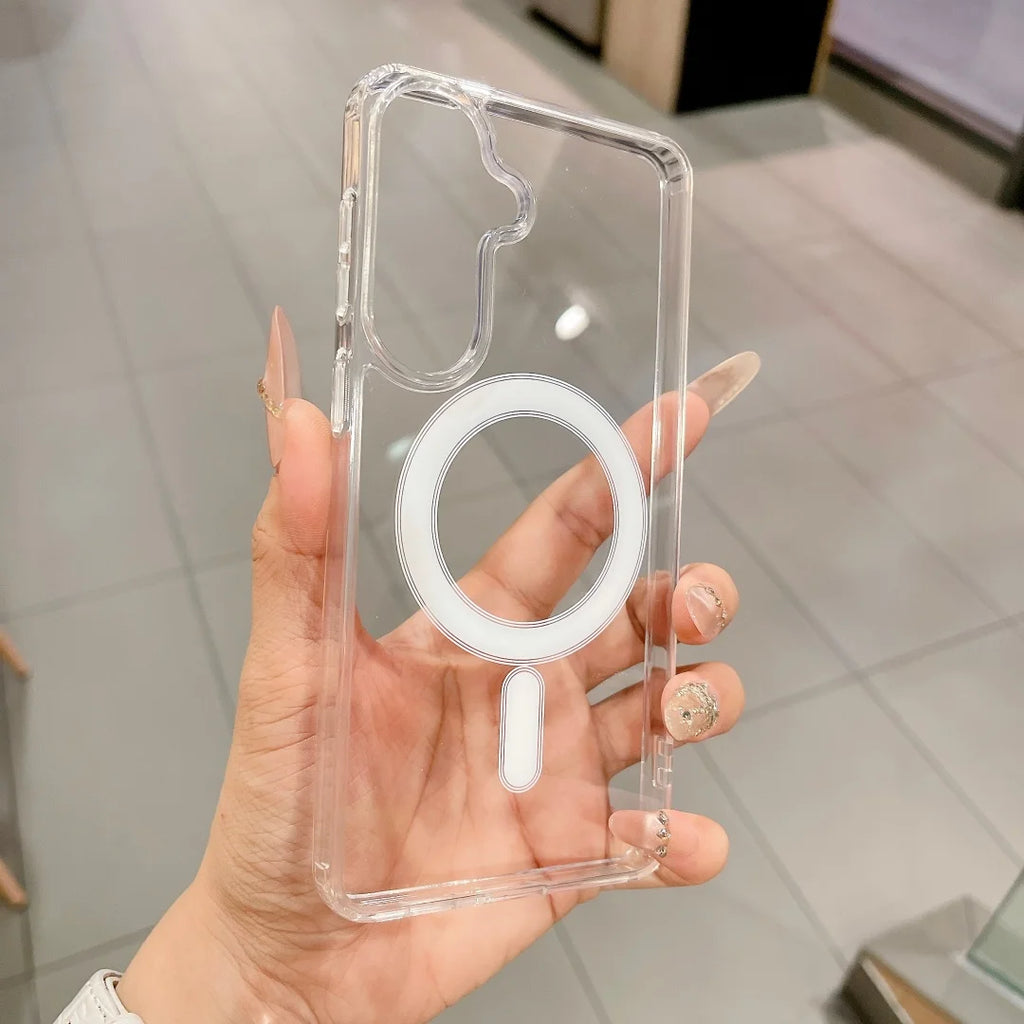 Funda Magnética Acrílico Transparente Samsung S26/S25/S24/S23/S22/S21 Ultra, A36/A56/A55/A35