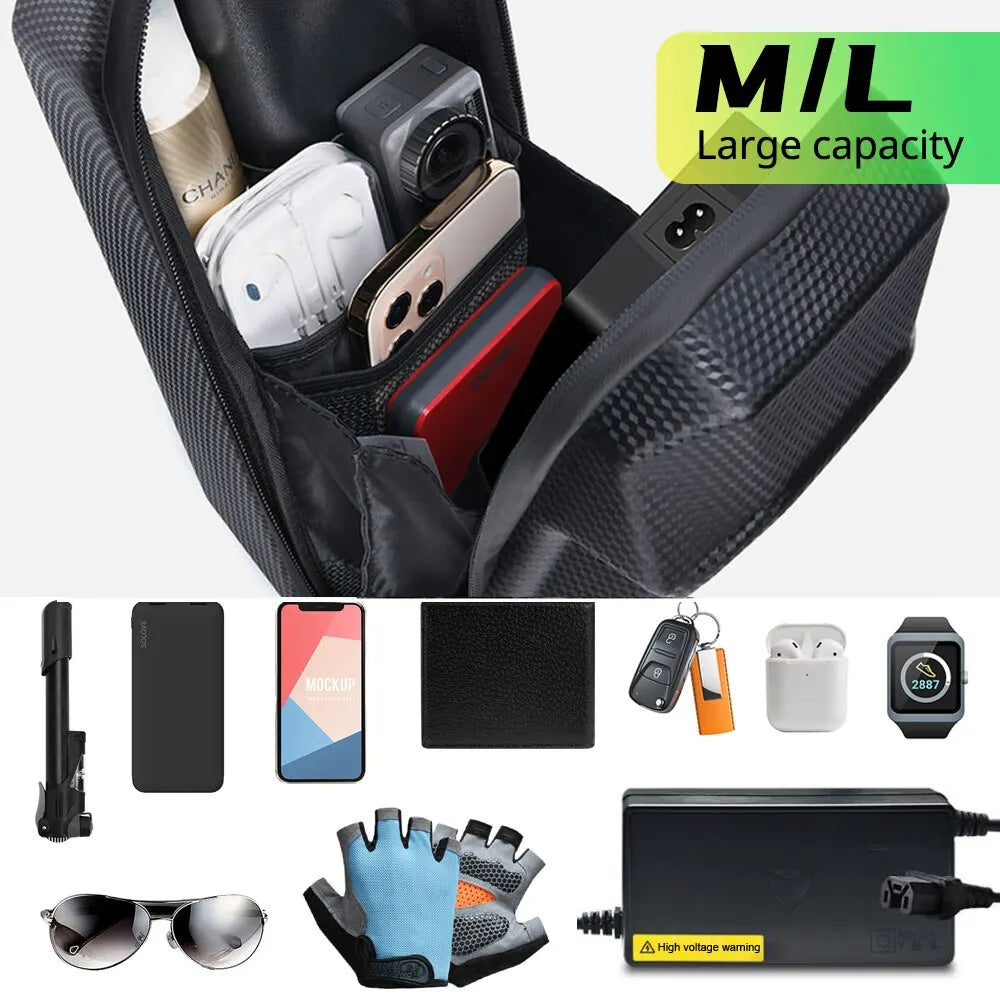 Mochila para patinete eléctrico NEWBOLER — Accesorio para vehículos eléctricos, bolsa frontal impermeable para patinete Xiaomi y bicicleta, resistente al agua y a la lluvia.