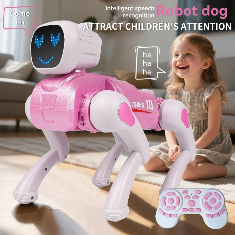 Perro robot inteligente, juguete compañero con IA, comandos de voz, 20 tipos de programación de acciones, canta y cuenta historias, regalo para niños