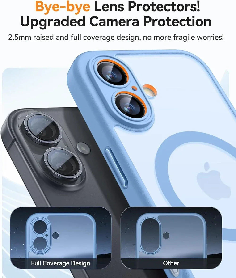 Funda protectora magnética, mate y translúcida, resistente a los golpes, para iPhone 17, 16, 15, 14, 13, 12 y 11 Pro Max y Plus, compatible con la carga inalámbrica MagSafe