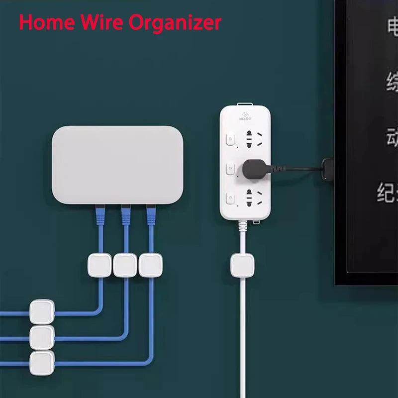 Sujetacables magnético, sujetacables adhesivo, organizador de cables para el hogar y la oficina, para organizar los cables debajo del escritorio