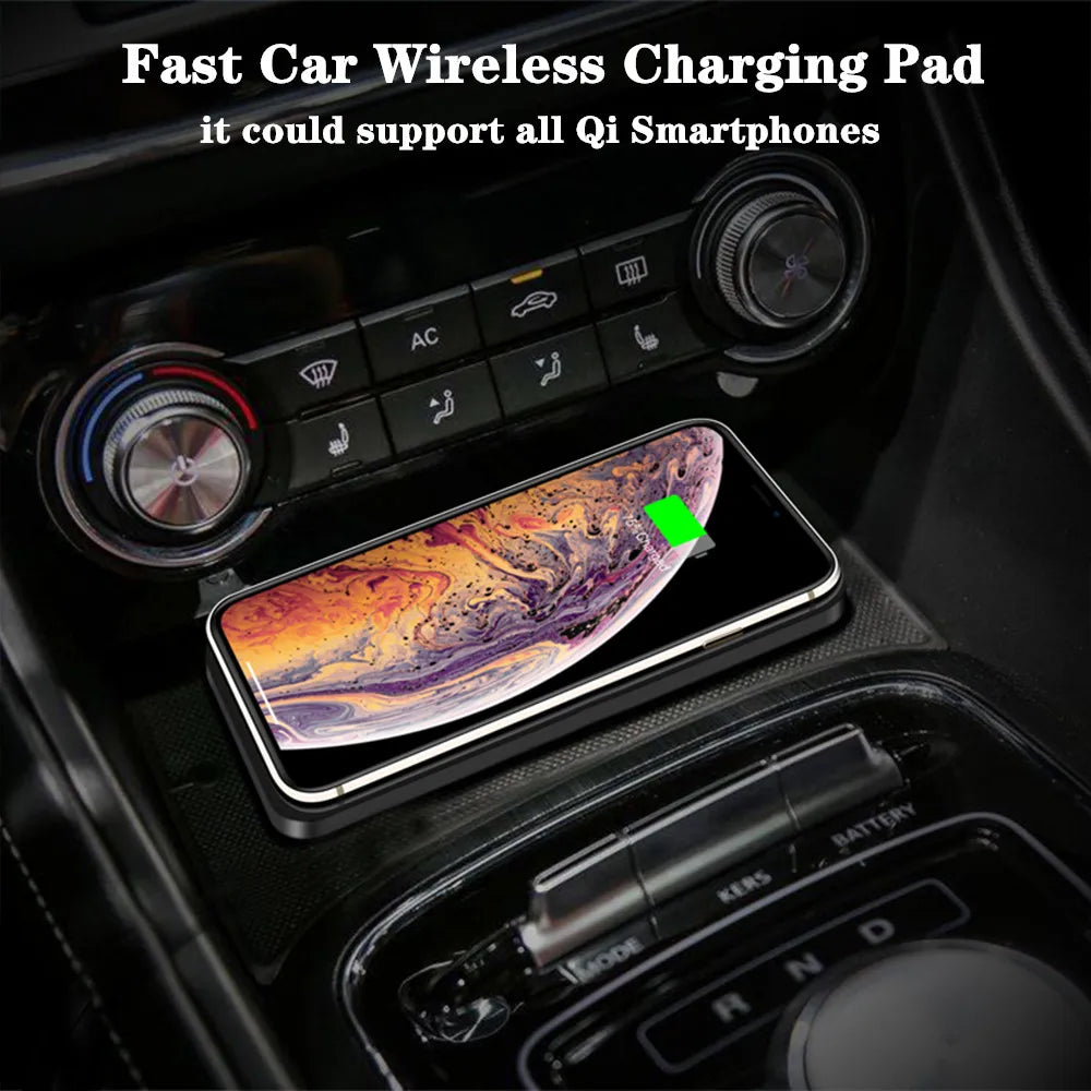 Cargador inalámbrico para coche para iPhone 16, 15, 15 Pro Max, 14, 13, 12 y X; Samsung S24 y S23. Cargador inalámbrico para coche con base de silicona y soporte. Cargador rápido