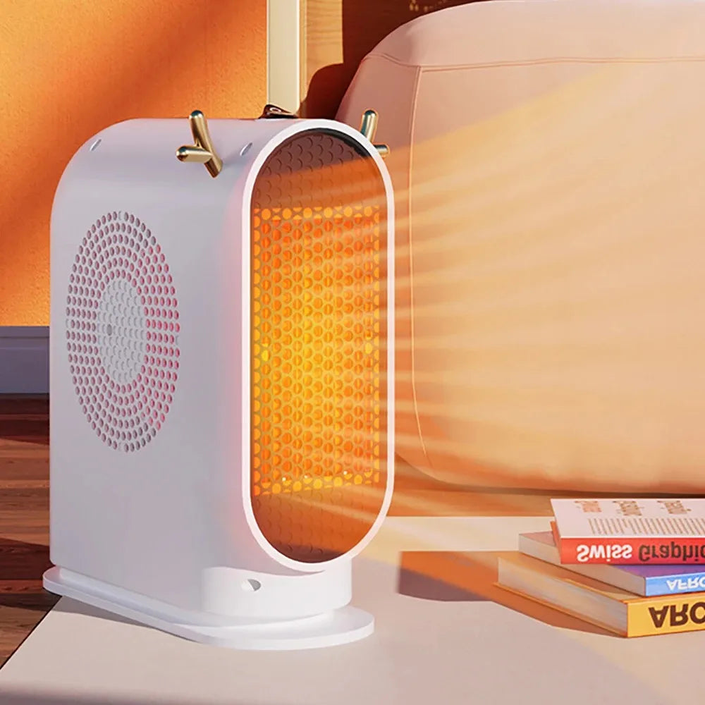 Calefactor Eléctrico de Sobremesa 500W Portátil - Calefactor con Termostato Inteligente y Ventilador, Calefacción Rápida de Invierno para Hogar y Oficina
