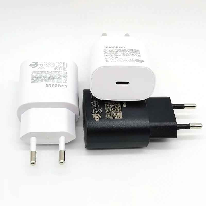 Samsung: cargador ultrarrápido de 25 W  para Galaxy S24, S23, S20, S21, S22 Plus, Note 20, 10, A55, A35, A25, A15, Z Flip, Fold 6, 5, 4 y 3