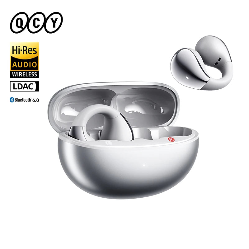 QCY Crossky C30S:  inalámbricos, Bluetooth 6.0, con clip, audio de alta resolución LDAC, conexión dual, 40 horas de autonomía e impermeabilidad IPX5