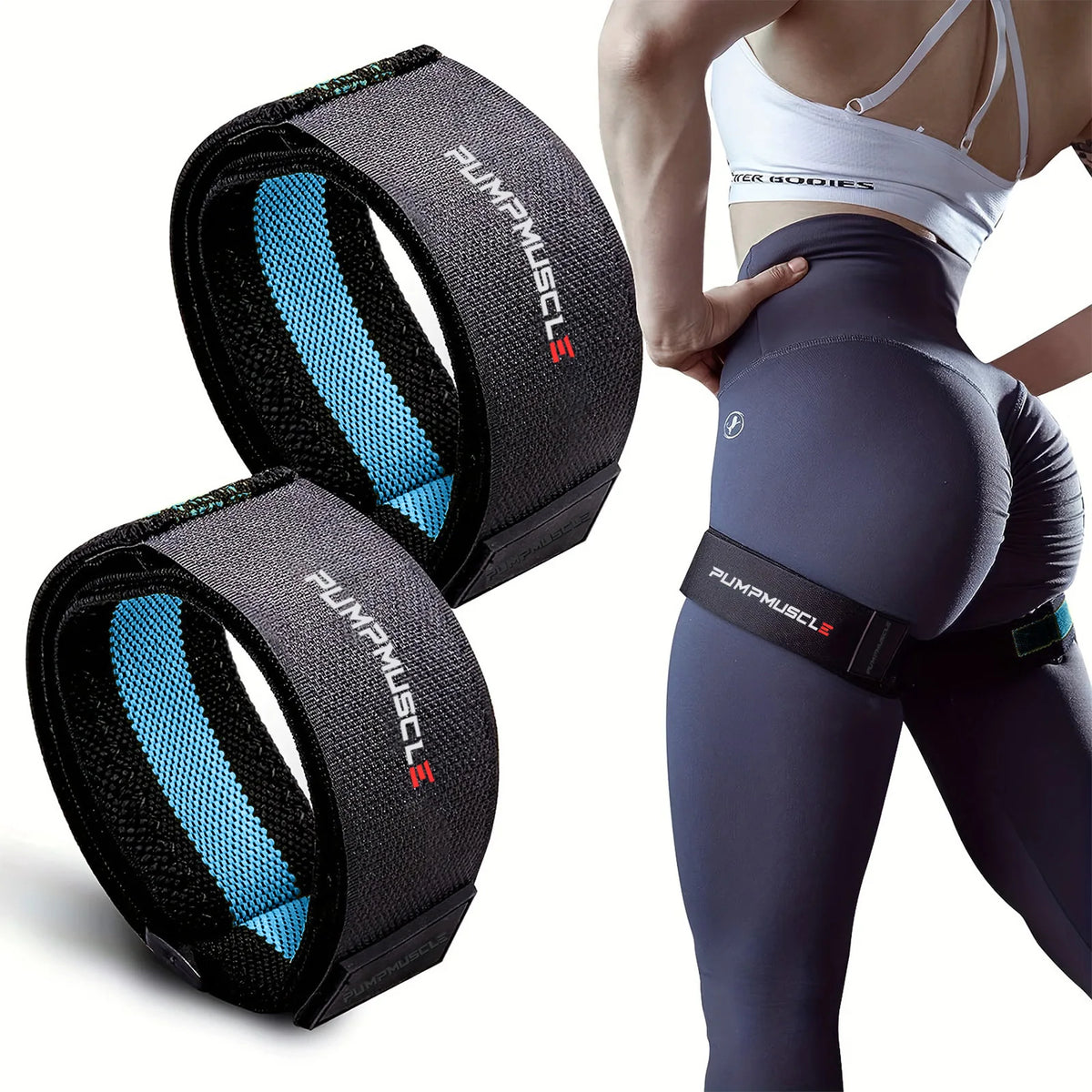 2 Piezas Bandas de Restricción de Flujo Sanguíneo Ajustables para Piernas - Potencian el Crecimiento Muscular y la Fuerza, Ideales para Entrenamiento de Piernas y Glúteos (BFR Bands)