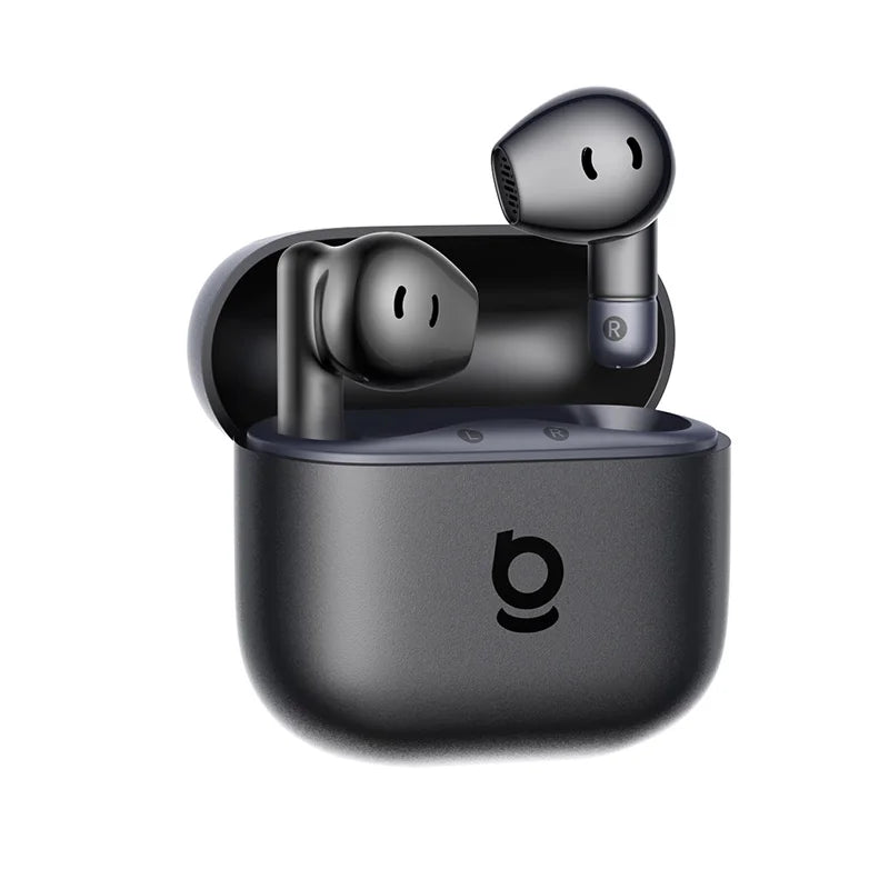 Baseus Bass BS2 Lite, Bluetooth 6.0, diseño semi-intraauricular, 2 micrófonos, cancelación de ruido activa con IA, 40 horas de autonomía, resistencia IP55, SuperBass