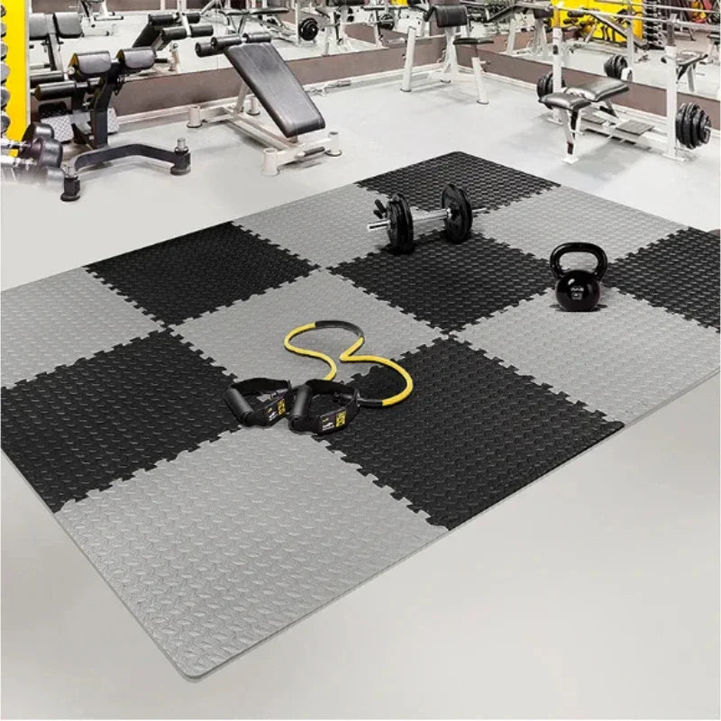 8/16 Piezas Loseta de Suelo de Espuma Antideslizante para Fitness - Alfombra de Protección para Suelo - Colchoneta para Equipo de Fitness Apta para Gimnasio en Casa