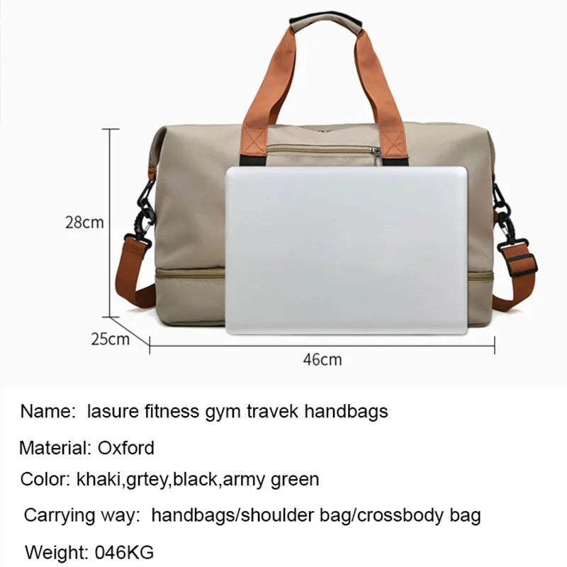 Bolsa de Gimnasio de Viaje - Equipaje de Corta Distancia - Bolsa Deportiva Portátil - Bolsa Bandolera Cruzada al Pecho - Bolsas de Mano - Bolsa de Lona - Bolsa de Fin de Semana para Cabina