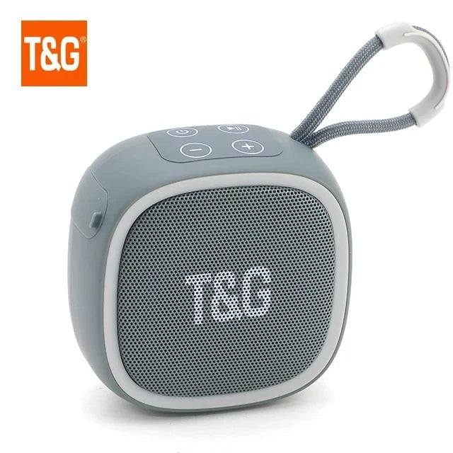 T&G: Altavoz inalámbrico Bluetooth, miniradio portátil FM, resistente al agua, pequeño subwoofer, caja de sonido, altavoz para música, altavoz para ordenador, PC, AUX, caja de sonido