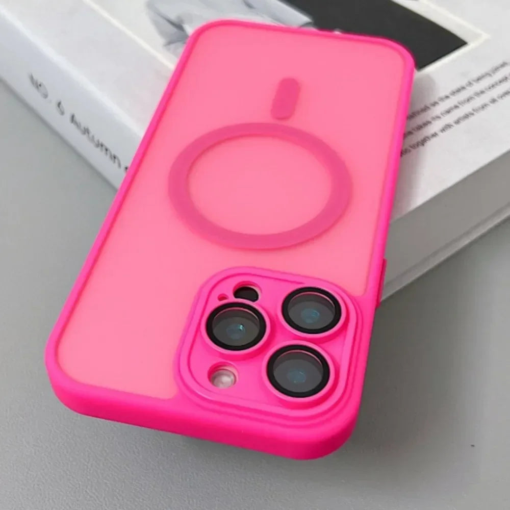 Funda protectora magnética, mate y translúcida, resistente a los golpes, para iPhone 17, 16, 15, 14, 13, 12 y 11 Pro Max y Plus, compatible con la carga inalámbrica MagSafe