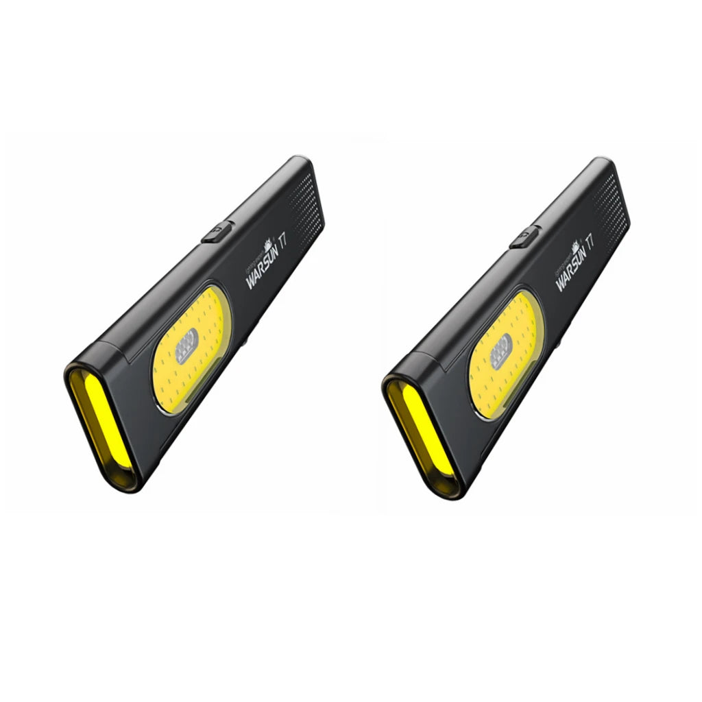 WARSUN T7: 800 lm, recargable, con base magnética y clip.