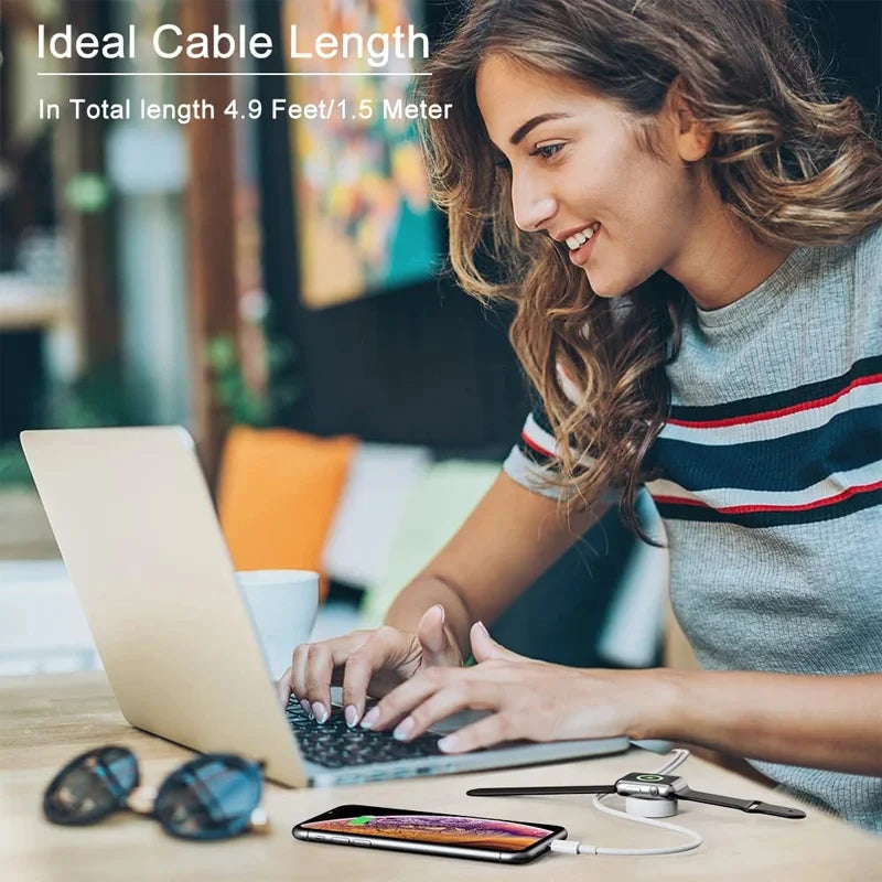 TekaGene: cargador inalámbrico magnético para Apple Watch Series 9, 8, 7, 6, 5, 4 y SE. Cable de carga rápida USB tipo C para iWatch Series 6, 3, 5, 3, 2 y 1.