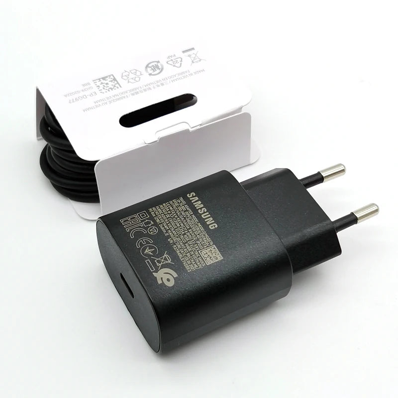 Samsung: cargador ultrarrápido de 25 W  para Galaxy S24, S23, S20, S21, S22 Plus, Note 20, 10, A55, A35, A25, A15, Z Flip, Fold 6, 5, 4 y 3