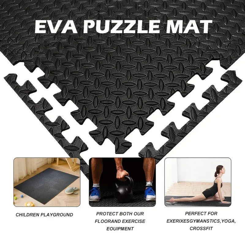 8/16 Piezas Loseta de Suelo de Espuma Antideslizante para Fitness - Alfombra de Protección para Suelo - Colchoneta para Equipo de Fitness Apta para Gimnasio en Casa