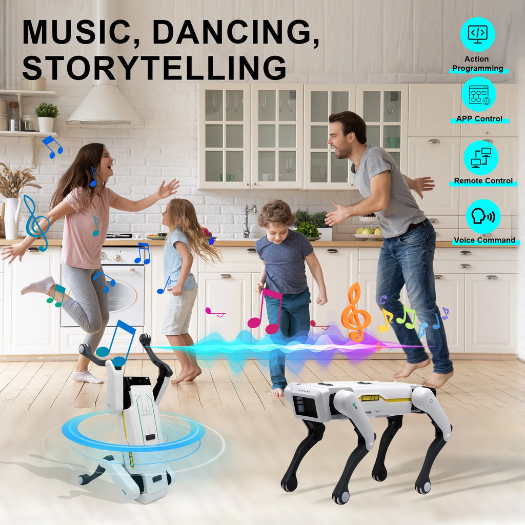 Perro Robot RC Inteligente con IA - Diálogo por Voz, Control Remoto por APP, Programable, Canta y Baila - Juguete para Niños