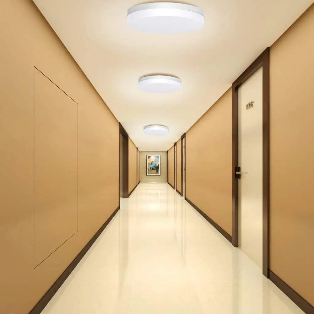 Lámpara de techo LED redonda ultradelgada, impermeable, para empotrar, 6500 K (luz diurna), iluminación moderna para el hogar: dormitorio, cocina y pasillo