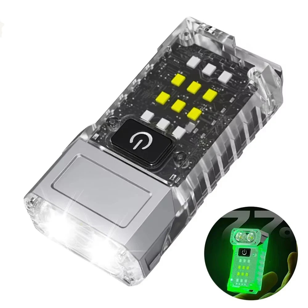 ESMARTER, linterna portátil con imán en la parte trasera, linterna superbrillante, luz de emergencia lateral con tecnología COB